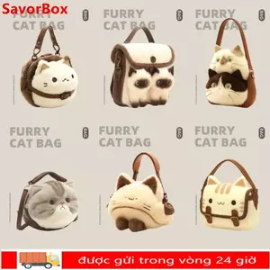 Túi đựng mèo lông SAVORBOX, Ba lô sang trọng thời trang đáng yêu, Túi xách mèo con hoạt hình dễ thương 2025 dành cho phụ nữ Trẻ em