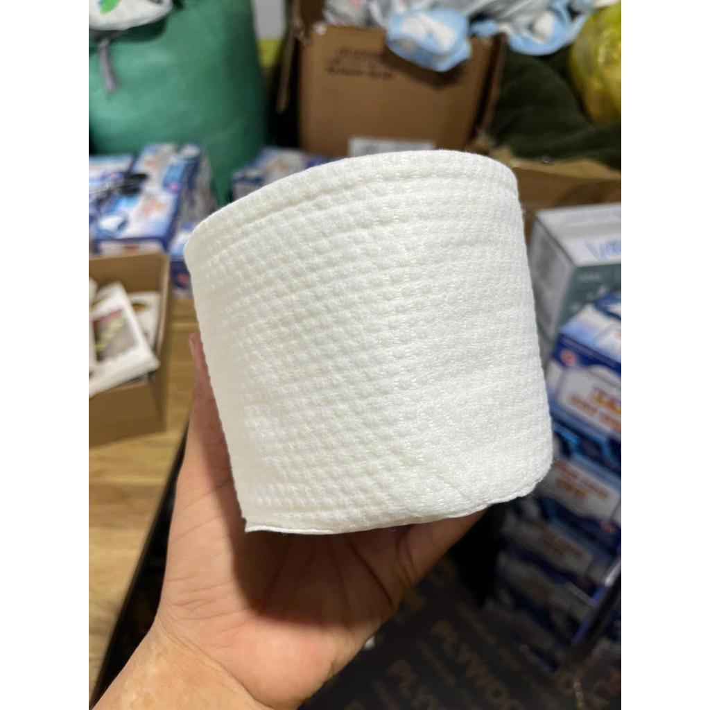 Khăn Lau Mặt Khô Cotton Cao Cấp Cuộn 40 Tờ – Khăn Tẩy Trang Đa Năng Túi Trái Đào,Mềm Mại Cho Da