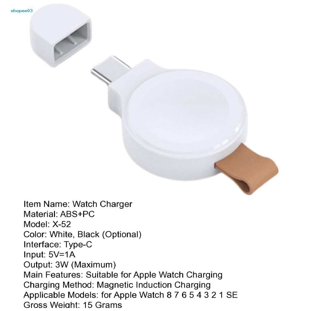 [Ky] Bộ sạc không dây nhỏ gọn Bộ sạc đồng hồ di động không dây từ tính Type-c Dock cho Apple Watch Series 8 7 6 5 4 3 2 1 Se – Trạm sạc đồng hồ thông minh nhỏ gọn dành cho du lịch