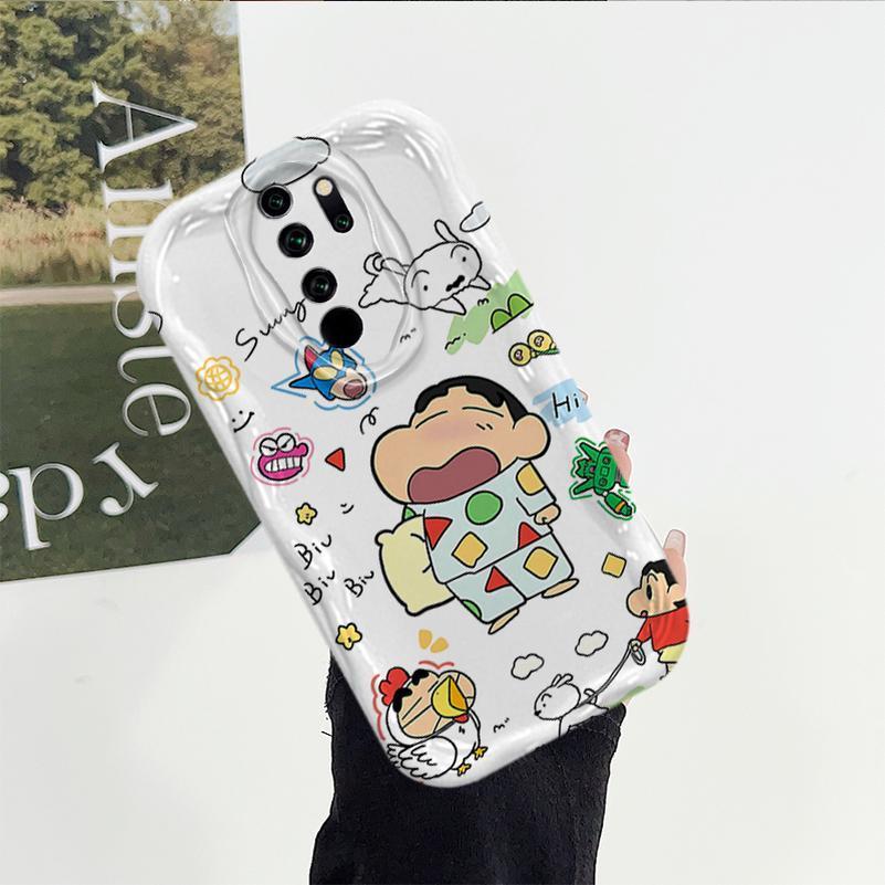 Vỏ Cho Redmi Note 8 Pro Redmi 9 Prime POCO M2 Vỏ Kem Hoạt Hình Crayon Shin-chan Cặp Đôi TPU Mềm 3D Sóng Silicon Vỏ Điện Thoại