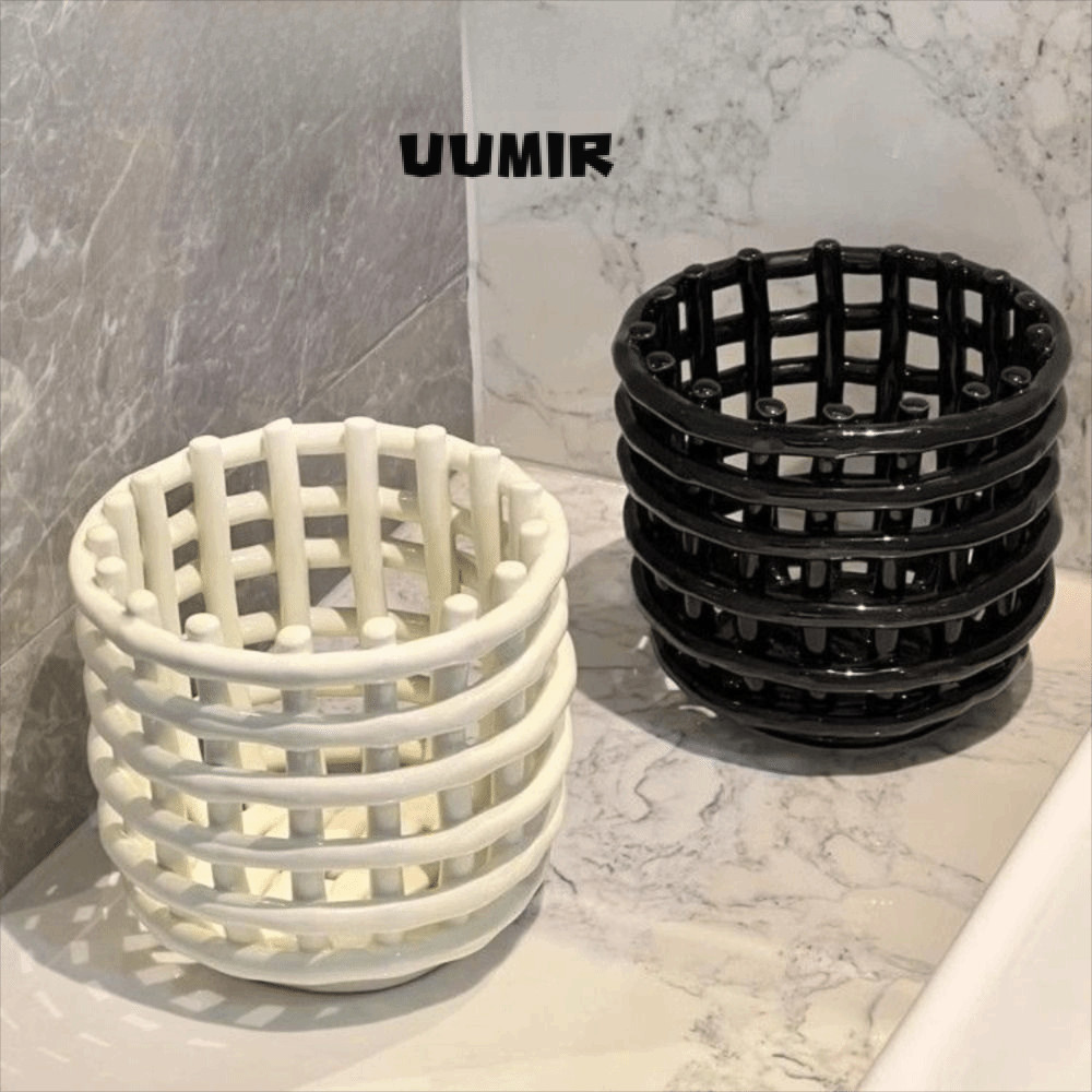 Giá đỡ bàn chải đánh răng UUMIR, có lỗ thoát nước Bút lưu trữ phòng tắm và giá đỡ bàn chải, thiết kế dệt Hộp lưu trữ có thể giặt được