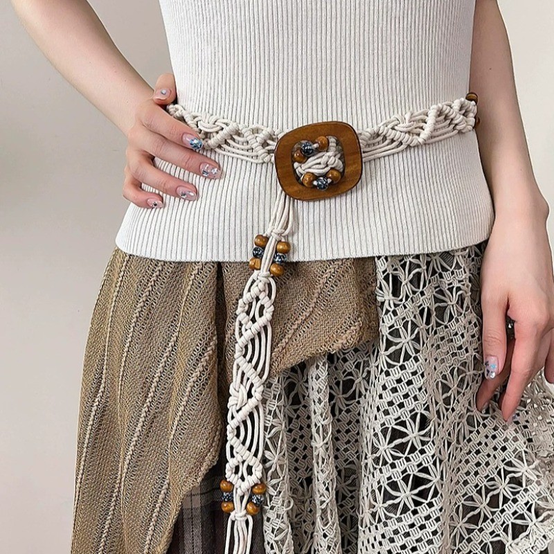 Dây đeo thắt lưng bện thời trang Bohemian hoa Retro Bướm Nữ Dây thắt lưng