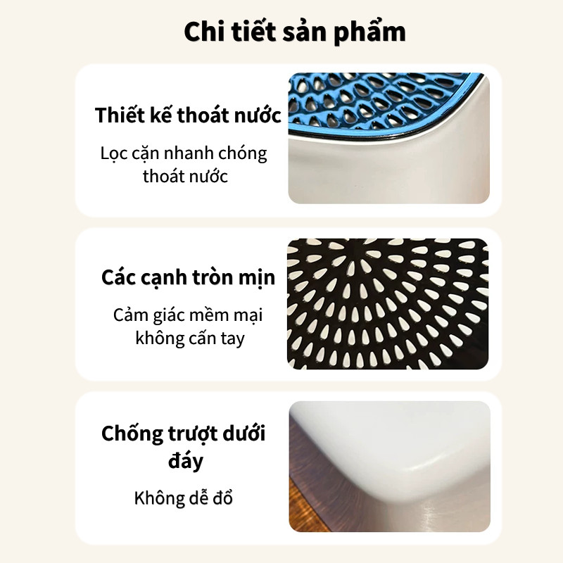 Hộp Đựng Bã Trà Thông Minh Để Bàn – Thiết Kế Hiện Đại, Ngăn Trên Thoát Nước, Lọc 2 Lớp, Sang Trọng & Tiện Dụng