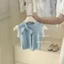 Bộ Đồ Trẻ Em 2026 Phong Cách Mới Thời Trang Trẻ Em Nơ Dệt Kim Áo Vest Top Bud Váy Hai Mảnh Phù Hợp Với