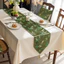 Khăn Trải Bàn Dài Họa Tiết Trúc Xanh Phong Cách Trung Hoa Sang Trọng Vải Jacquard Dày Dặn Cao Cấp Cho Bàn Ăn Bàn Trà