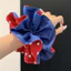 Chấm Bi Đỏ Scrunchy Buộc Tóc Hàn Quốc Lười Cao Cấp Đầu Bóng Tính Khí Tóc Đầu Dây Phụ Kiện Tóc