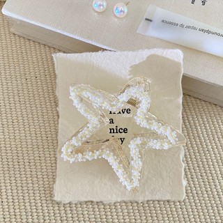 Mới Niche Thiết Kế Đính Hạt Ngôi Sao Năm Cánh Lấy Kẹp Hàn Quốc Ngọt Ngào Mát Phong Cách Mới Cá Mập Kẹp Tóc Phụ Kiện Tóc