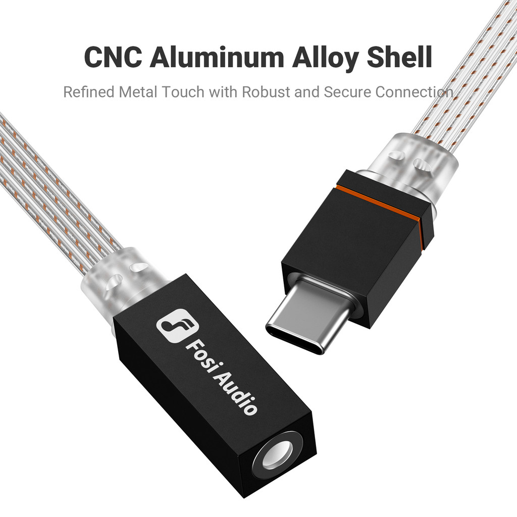 Bộ khuếch đại tai nghe Fosi Audio D2 DAC Nhôm USB-C sang 3.5mm Hỗ trợ đầu vào MIC CX31993 Chip Type-C