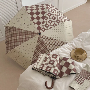 Móc Cong Màu Sắc Phù Hợp Với Gấp Ô Vinyl Tự Động Mưa Hoặc Mưa Kem Chống Nắng Di Động Công Dụng Kép Chống Nắng