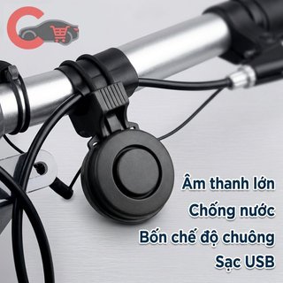 Chuông xe đạp điện 4 chế độ, 120dB, sạc lại được, giá đỡ tay lái chống nước IP65