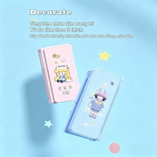 Hộp đựng bút chì 3 trong 1 Giá đỡ sách có thể điều chỉnh 7 góc Bàn làm việc bằng nhựa Đồ dùng học tập cho trẻ em
