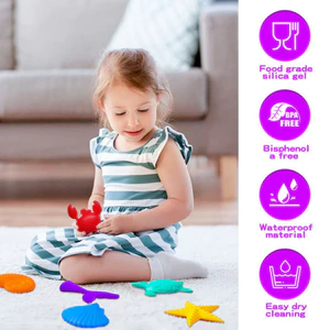 < Pluscloth > 6 Bộ Đồ Chơi Thần Tài Cảm Giác Chủ Đề Đại Dương – Họa Tiết Cá Cua Rùa Sao Biển Vỏ Đá Giảm Căng Thẳng Đồ Chơi Silicon Để Lo Âu Cảm Giác Chơi Đồ Chơi Cảm Giác Kết Cấu