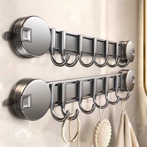 Móc treo tường bằng giác hút, không cần khoan, có keo dán, giá để đồ dùng nhà tắm, thanh trượt.