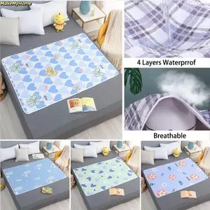 Tấm lót ngủ cho bé MAKEMYHOME, Tấm lót chống thấm ba giường chống thấm 100 * 150cm, Tấm lót không kiểm soát thấm nước mềm mại chống rò rỉ thoải mái dành cho người cao tuổi [Chất lượng cao]