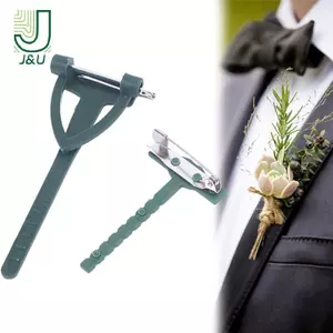Bộ 10 DIY Nghệ Thuật Cây Hoa Thổ Cẩm với Kẹp Cố Định Hình Chữ T Tam Giắc cho Trang Sức Cưới