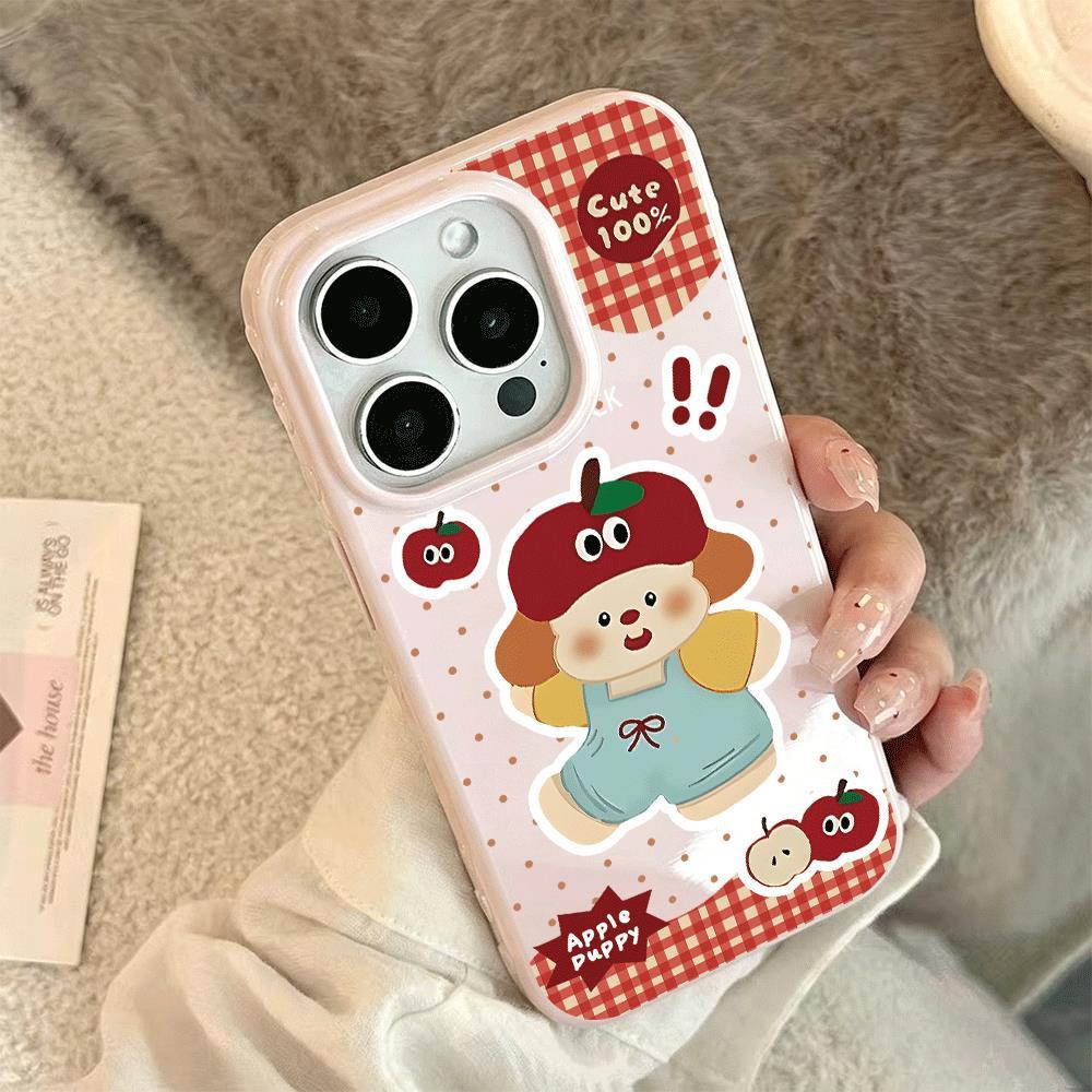 Red Grip Apple Girl cho trường hợp iPhone 17pro iPhone 16/15/14pro Jelly Case