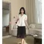 Váy hoa màu đen khí chất dành cho nữ Váy chữ a mùa hè Váy thẳng Drape Niche dài vừa phải S