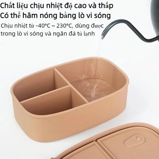 Hộp cơm trưa bằng silicon 750ml Hộp đựng thực phẩm có thể gập lại Chống rò rỉ Tủ đông vi sóng Văn phòng an toàn