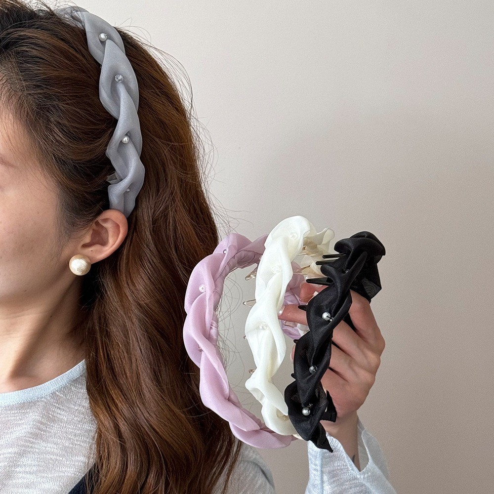 Hululu Scrunchy Da ĐẦu Cao Chất Liệu Satin Đen Phù Hợp Làm Phụ Kiện Tóc Thời Trang