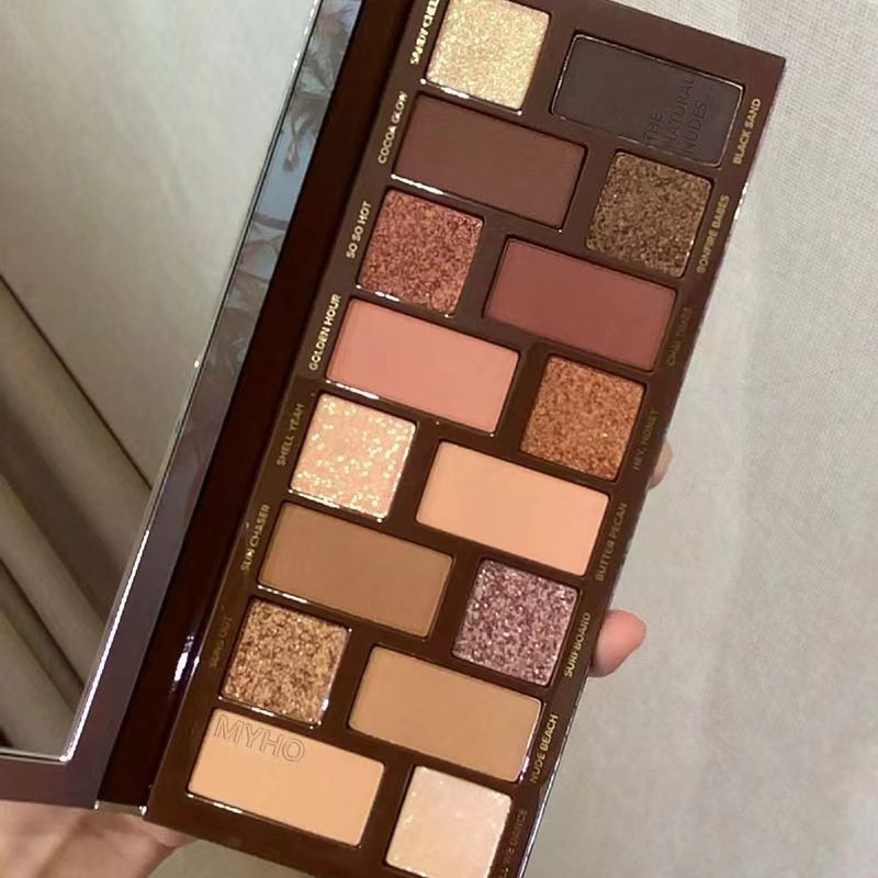 MYHO Palette Mắt 16 Màu Ánh Kim/Matt - Chủ Đề Hoàng Hôn California, Mắt Nâu Đất, Bảng Mắt Hot Trend Ins