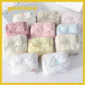 Túi đựng tai nghe Mini GUSTAVA, Tai nghe nhẹ Quilted, Túi đựng tai nghe bằng vải mềm hình hoa dễ thương