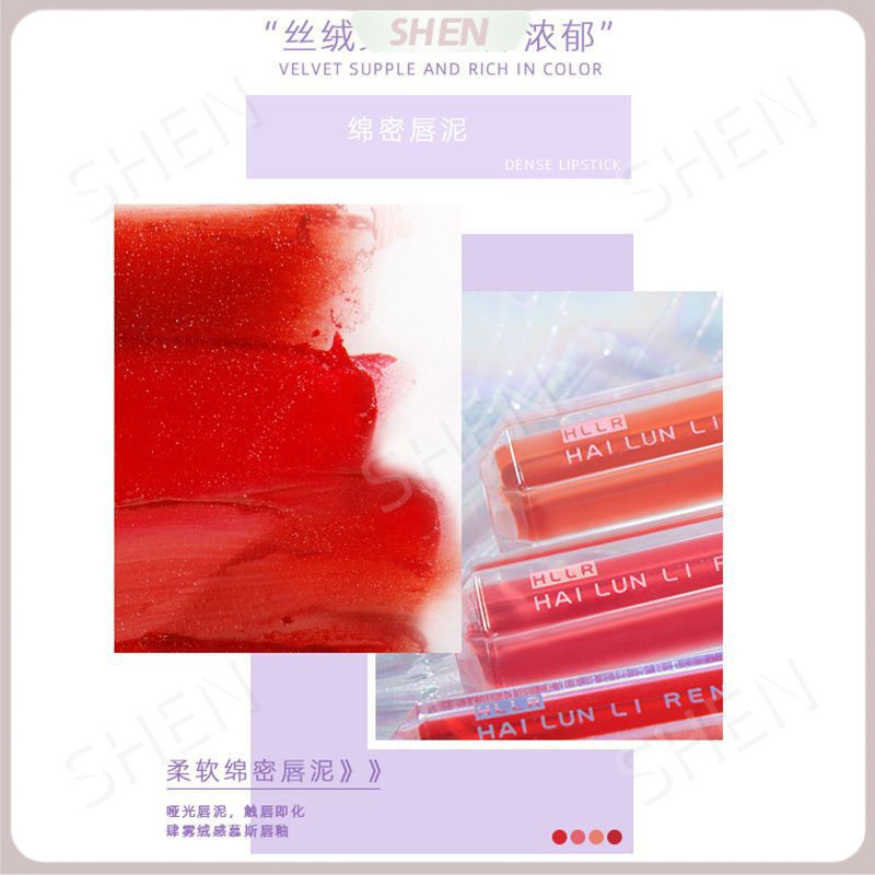 Nhung Matte Matte Làm Trắng Không Phai Màu Nhúng Cốc Son Môi Chống Thấm Nước Học Sinh Môi Men Đậu Dán Màu Son Môi