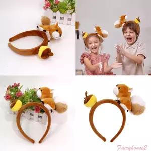 FF Sóc Acorn Hairbands Đạo Cụ Ảnh Sóc Băng Đô Đảng Vui Nhộn Mũ Đội Đầu