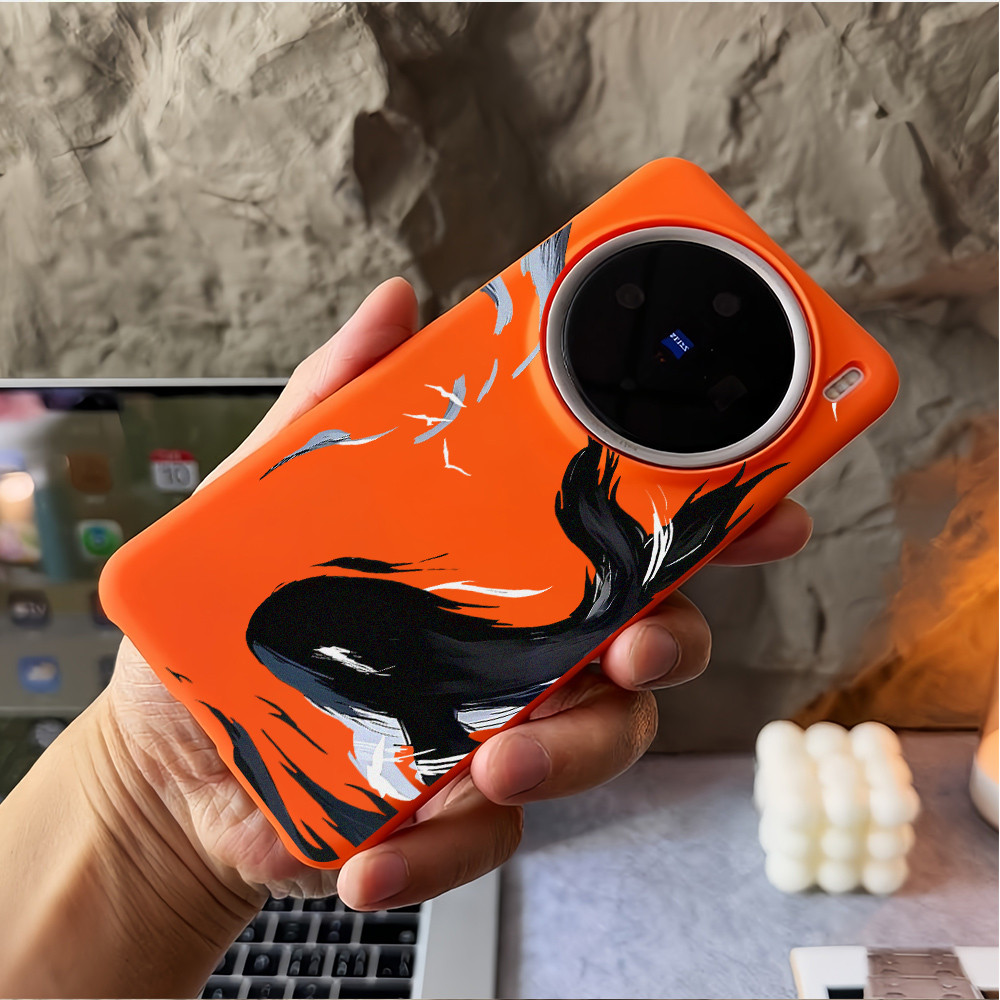 Dành Cho Vivo X300 Pro X200 ProX100S X100 X90 Pro + X200 Ultra “Ink Whale ” Vỏ Điện Thoại Bọc Nửa Mờ Micro / Vỏ Vivo Chống Sốc
