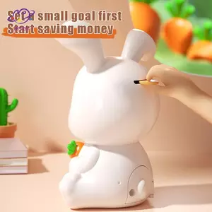 HFTOY Bunny Piggy Bank Hình Hộp Tiết Kiệm Tiền Tượng Động Vật Thủ Công Hộp Tiết Kiệm Cho Kệ Nhà Để Bàn Phòng Ngủ Quà Tặng Sinh Nhật ~