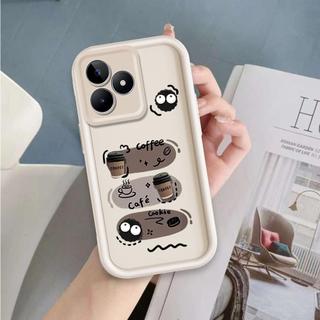 Ốp Lưng Cho Realme C53 C51 Note 50 C63 C61 Hoạt Hình Silicon Phụ Kiện Vỏ Điện Thoại Mềm TPU Đen Bóng Than Thiên Thần Mắt Chống Sốc Ốp Lưng