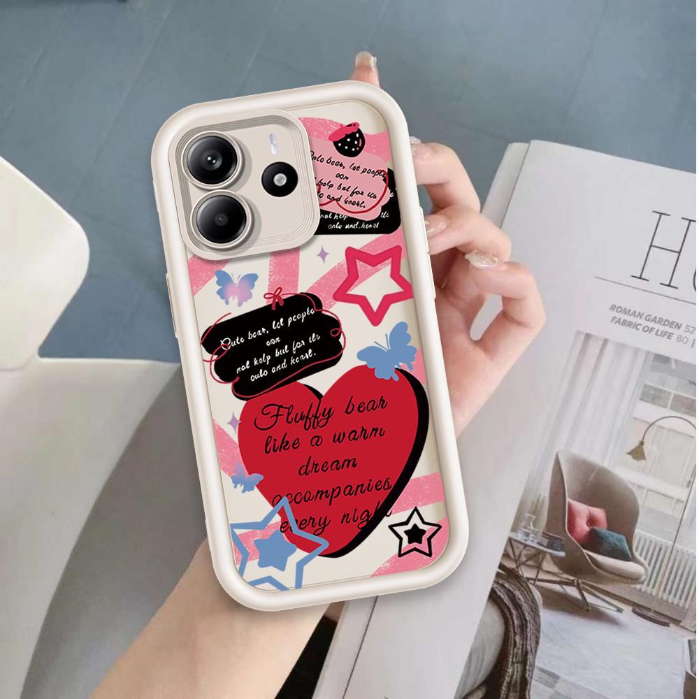 Ốp Lưng Cho Redmi Note 14 4G 5G Hoạt Hình Silicon Mềm Ốp lưng TPU Tình Yêu Xu Hướng Giày Thiên Thần Mắt Chống Sốc Ốp Lưng