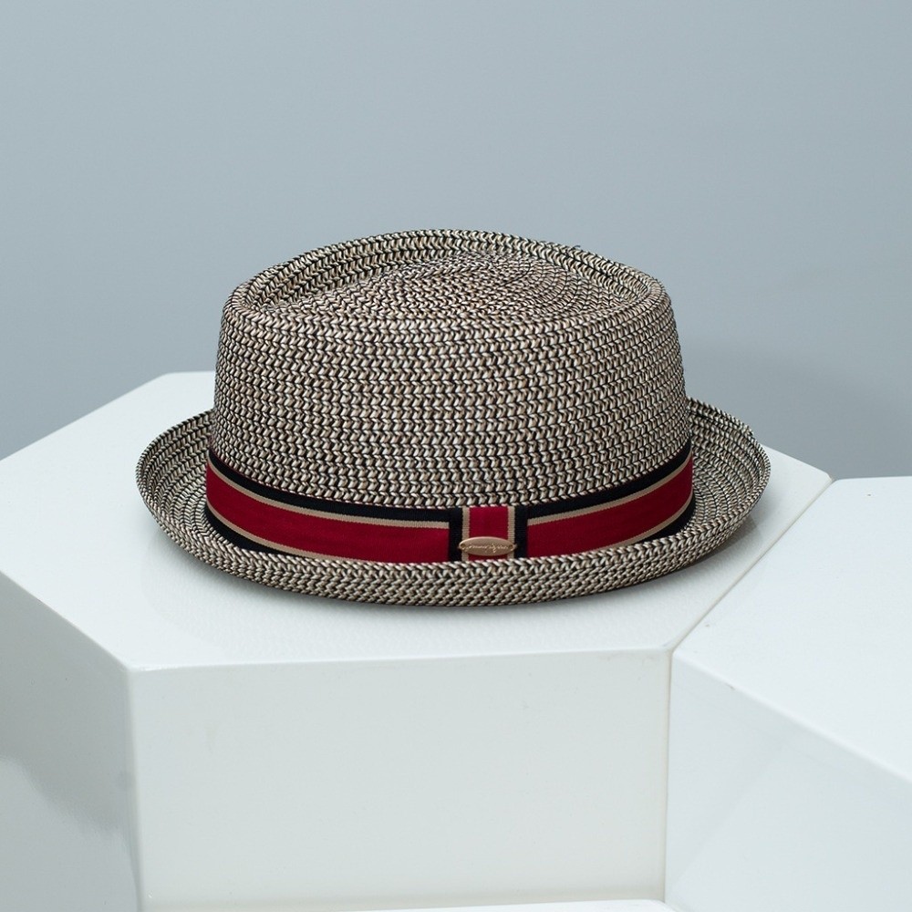 FEDAOG Nam Mùa Hè Ống Hút Fedora, Mũ Du Lịch Cuba Thoáng Khí Mũ Rơm Trilby Anh, Mũ Chống Nắng Đi Biển Dệt Tay Cổ Điển Hợp Thời Trang