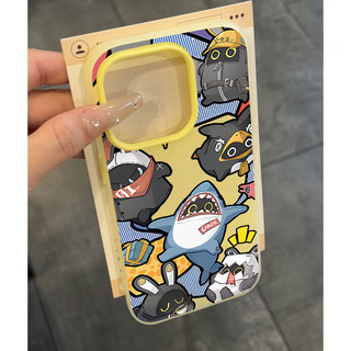 Ốp Lưng IPhone 17 13 16 11 15 14 12 Pro Max 7 8Plus XR X Cặp Đôi Cá Mập Mèo Thỏ Ngộ Nghĩnh Mới 2 Trong 1 Bìa Mềm