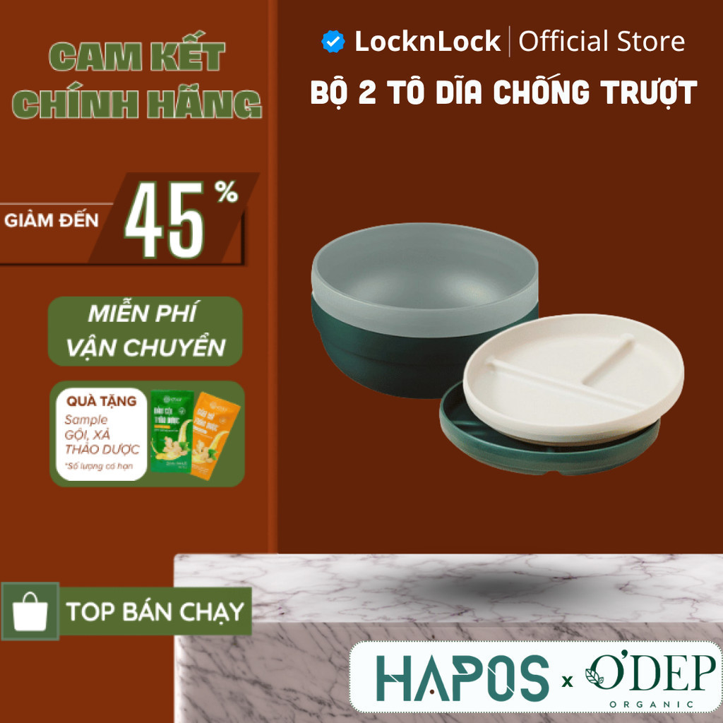 Bộ 2 tô dĩa chống trượt LocknLock Little Luv cho bé, chất liệu silicone ...