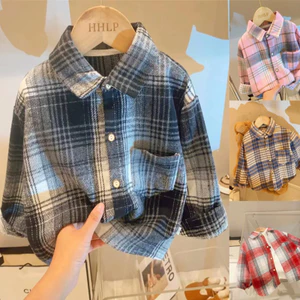 Trẻ Em Thời Trang Áo Sơ Mi Dài Tay Thu Đông Bé Trai Bé Gái Phiên Bản Hàn Quốc Phù Hợp Với Quần Áo Trẻ Em Vừa Lớn Trẻ Em Ve Áo Quần Áo Hợp Thời Trang
