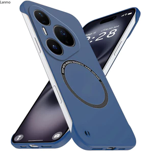 Không Biên Giới Sang Trọng Từ Tính Mỏng Cho Huawei Pura 80 Pro Siêu Khung Trường Hợp Nhẹ Mờ Chống Trầy Xước Vỏ Cứng Chống Sốc Giáp