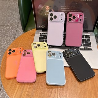 Phim Bảo Vệ Ống Kính Aurora Màu Trơn Silicon Ốp Lưng Điện Thoại iPhone 17Promax 17Pro 12 13 14 15 16 Pro Max Chống Sốc Nữ Điện Thoại Di Động