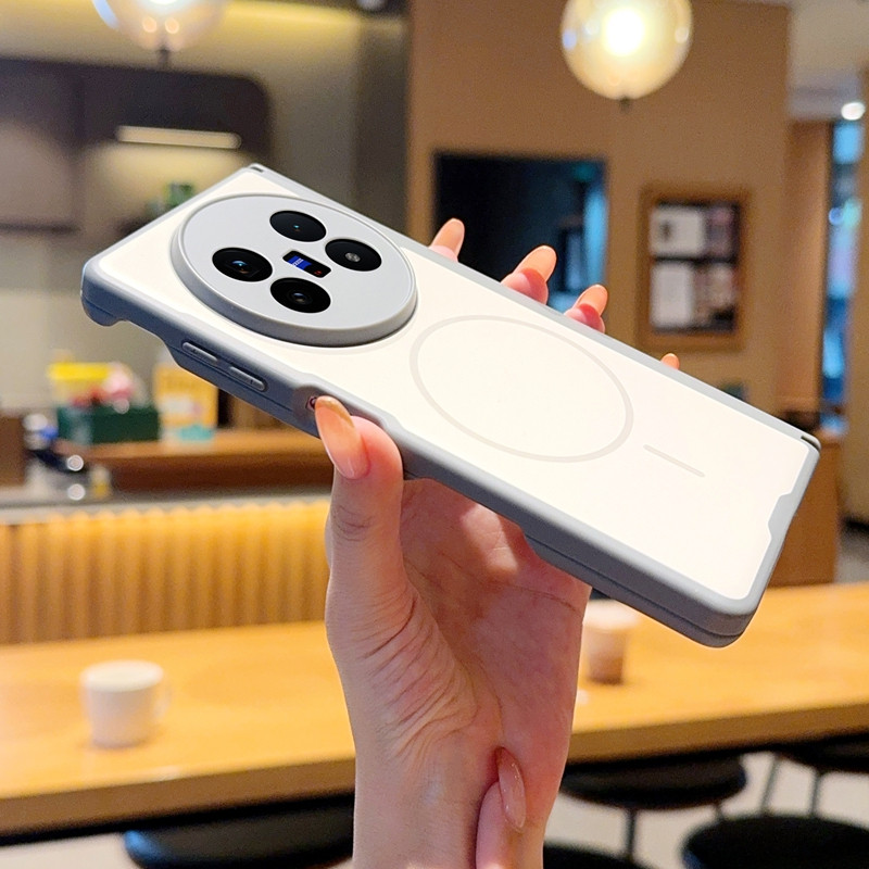 Mimi Tích Hợp Vòng Từ Tính Cứng Ốp Lưng Điện Thoại Vivo X Fold3 Pro X Fold5 Chống Vân Tay Matte PC Da Cảm Giác Bảo Vệ