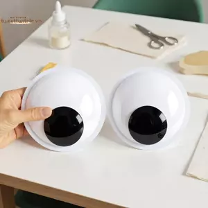 TRTR 1 Đôi Tự Dính Dễ Thương To Googly Mắt Tủ Lạnh Tường Stier Ngộ nghĩnh Nhựa Lớn Mắt Stier Tự Làm Sổ Lưu Niệm Búp Bê Nhãn Cầu VN