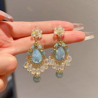 Bông tai tua rua đính cườm sang trọng nhẹ nhàng sang trọng sang trọng Bông tai dài mỏng hơn Bông tai thời trang Niche Nữ Phong cách mới Kỳ nghỉ [Giao hàng vào ngày 15 tháng 5]