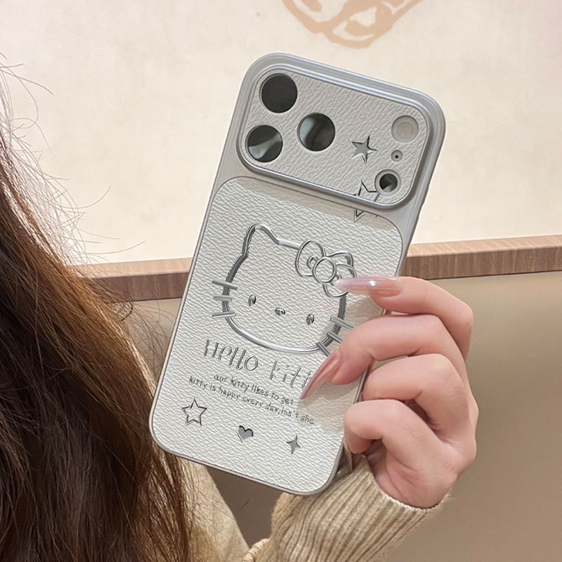 Ốp lưng iPhone Hello Kitty Bao da mềm cao cấp đựng máy ảnh - iP 7/8/X/XS/XR/11/12/13/14/15/16/17/Plus/Air/Pro/Max