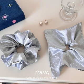 Yoing / Phong Cách Mới Phong Cách Hàn Quốc Cảm Giác Cao Cấp Lớn Satin Chấm Bi Dây Buộc Tóc Ruột Lớn
