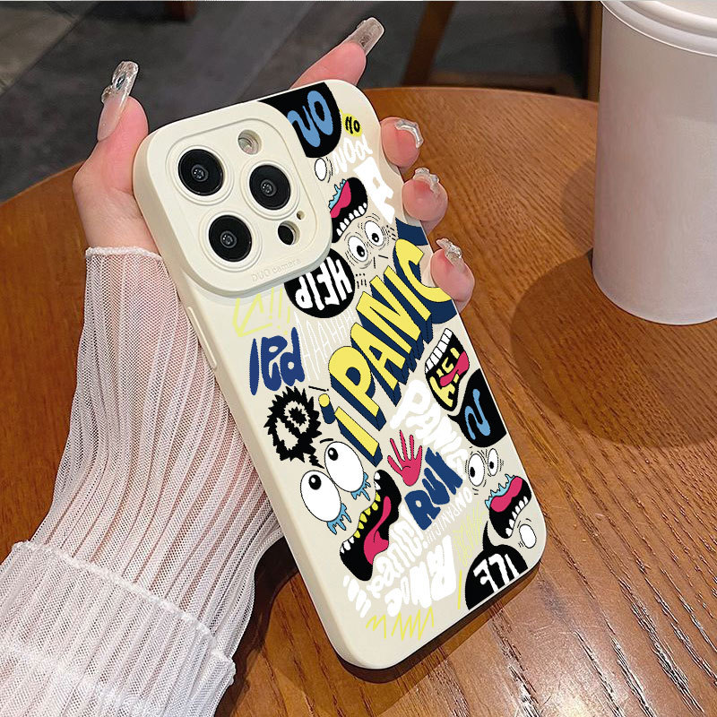 Ốp lưng iPhone Case i Panic Pattern Silicone Camera Case - iP 7/8/X/XS/XR/11/12/13/14/15/16/17/Plus/Air/Pro/Max
