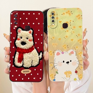 Dành Cho Vivo Y12 Y15 Y17 Y11 Y12i 1906 1901 1902 1904 1940 Ốp Điện Thoại Với Họa Tiết Thỏ Mèo Hoạt Hình Dễ Thương Bảo Vệ Ống Kính Silicon Mềm TPU