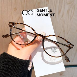 Gọng kính oval kim loại GENTLE MOMENT kính mắt mèo chống ánh sáng xanh chống tia UV thời trang nữ GMK207