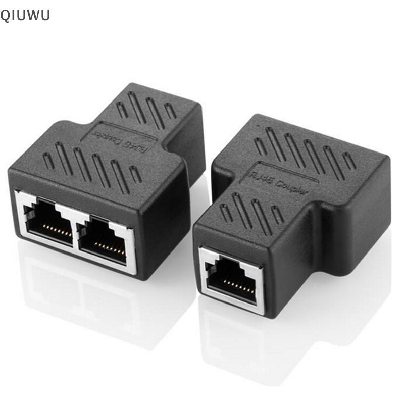 QIUWU 1 Đến 2 Cách Cáp Mạng LAN Ethernet RJ45 Bộ Chuyển Đổi Đầu Nối Bộ Chia Nữ.
