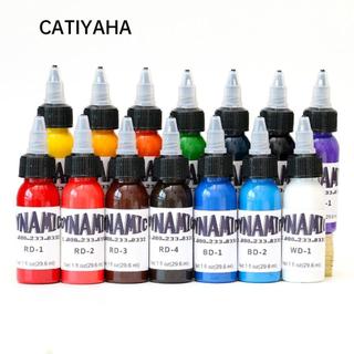 Mực xăm CATIYAHA 30ml đa màu: xanh lá, đỏ, đen, nâu, tím, hồng