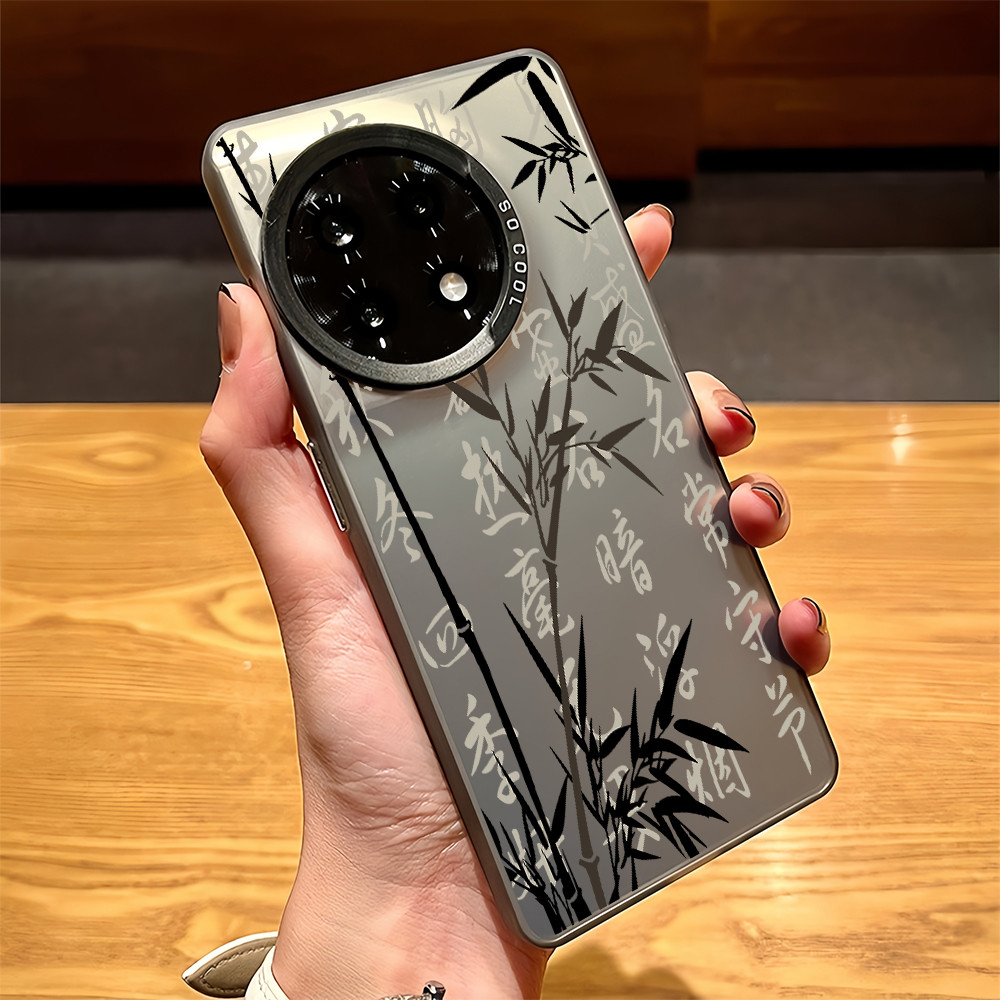 Dành Cho OnePlus 15 13 13T 13R Ace 6 / Ace 5 Pro Nord 5 Ace 3 / 2 2V Thư Pháp Tranh Mực Tre Micro Mờ Cứng Lưng Mềm Mại Vỏ Điện Thoại / 1 + 12 / 11 Vỏ Chống Sốc
