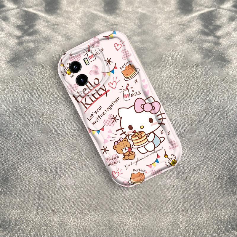 Thích hợp cho VIVO Y15S Y15A Y01 3D Bé Gái Mềm TPU Da Báo In Hình Kitty Vỏ Điện Thoại Chống Sốc