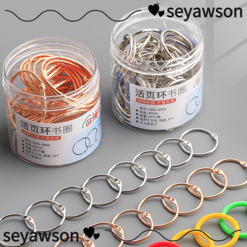 SEYAWSON Loose-leaf Ring Clip, Metal Silver / Rose Gold Binder Ring, Đồ dùng văn phòng chất lượng cao 20 / 30 / 40 / 50mm Binding Clip Album